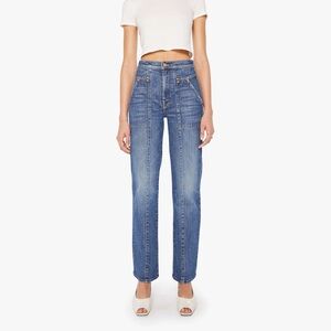 MOTHER High Rise Blue Jeans The Riveter Rambler Zip Sneak size 30